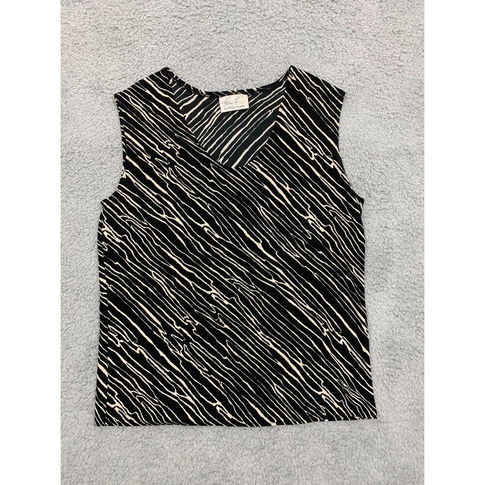 Kathie Lee Collection Black & White Striped Top / Blouse / Sleeveless Shirt